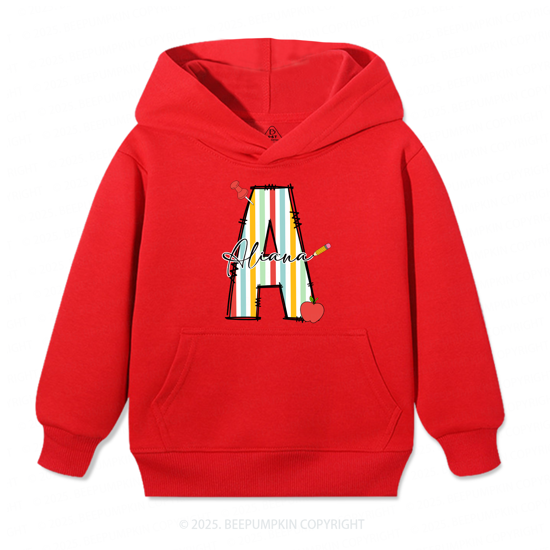 Personalized Alphabet Kid's Hoodies Beepumpkin
