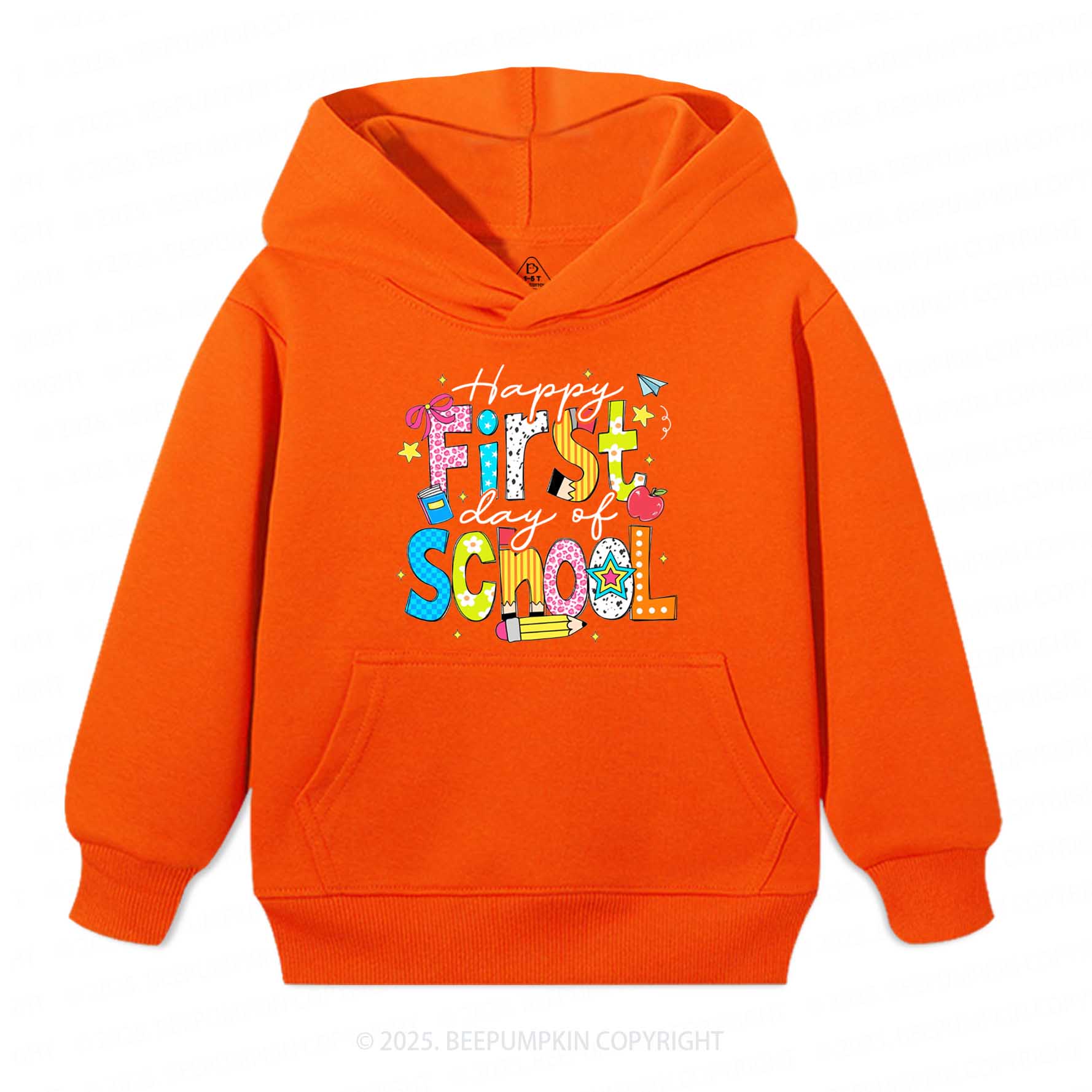 Happy First Day Of School Kid's Hoodies Beepumpkin