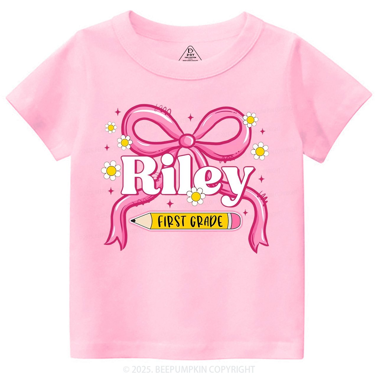 Personalized First Grade Girly Toddler&Kid's Tees Beepumpkin