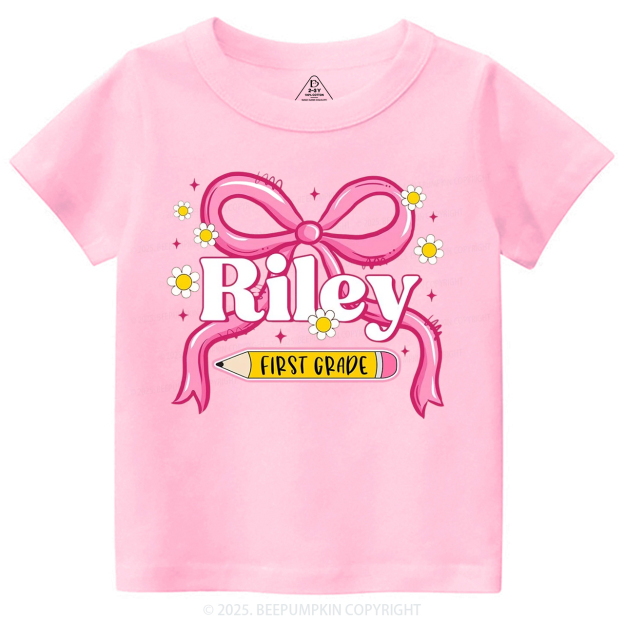 Personalized First Grade Girly Toddler&Kid's Tees Beepumpkin