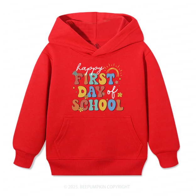 Happy First Day Of School Kid's Hoodies Beepumpkin
