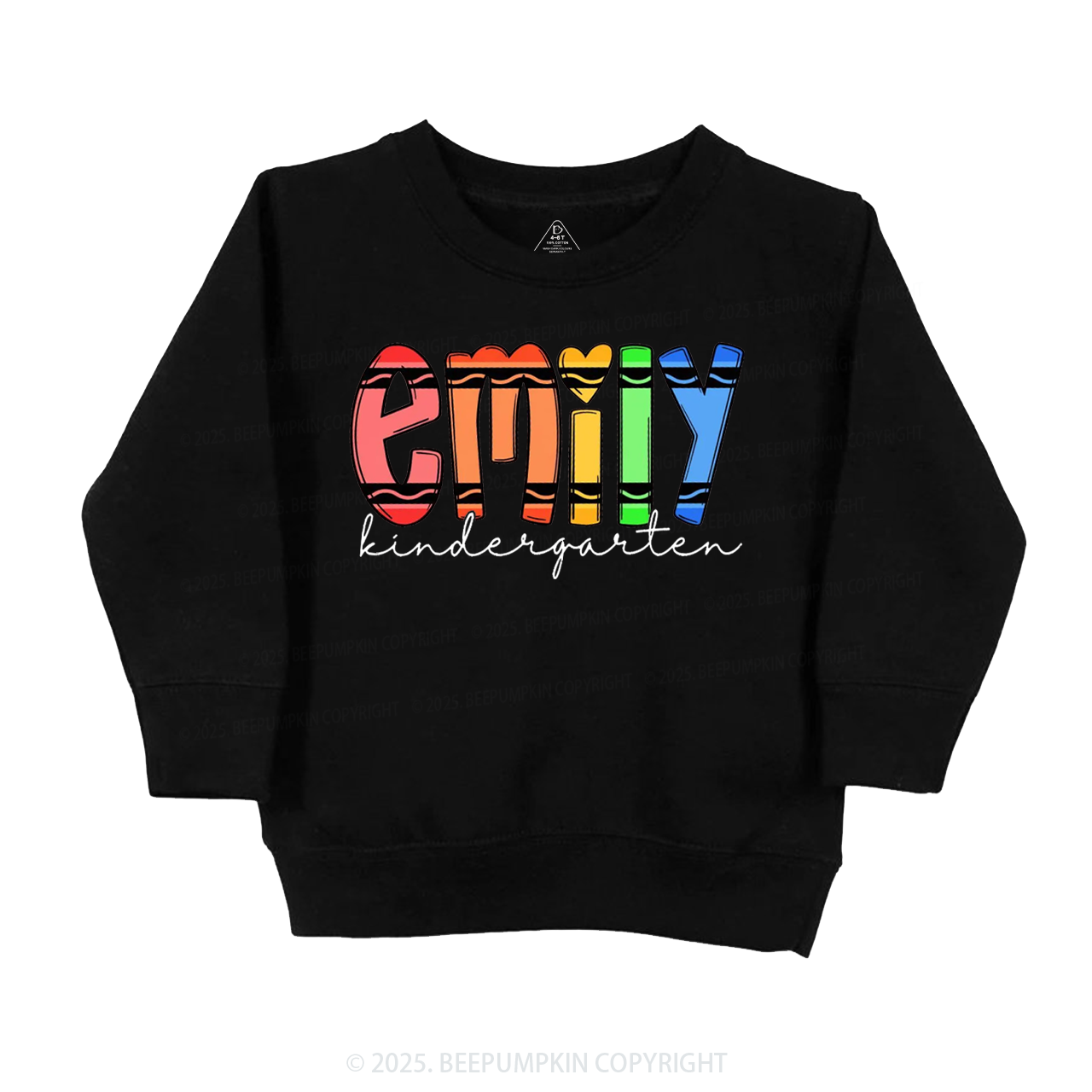 Personalized Colored Crayon Name Kid's Sweatshirt
