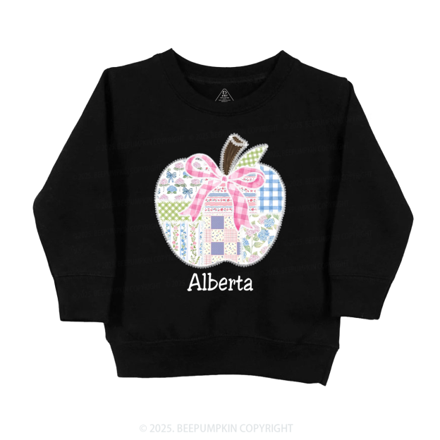 Personalized Lace Apple Name Kid's Sweatshirt