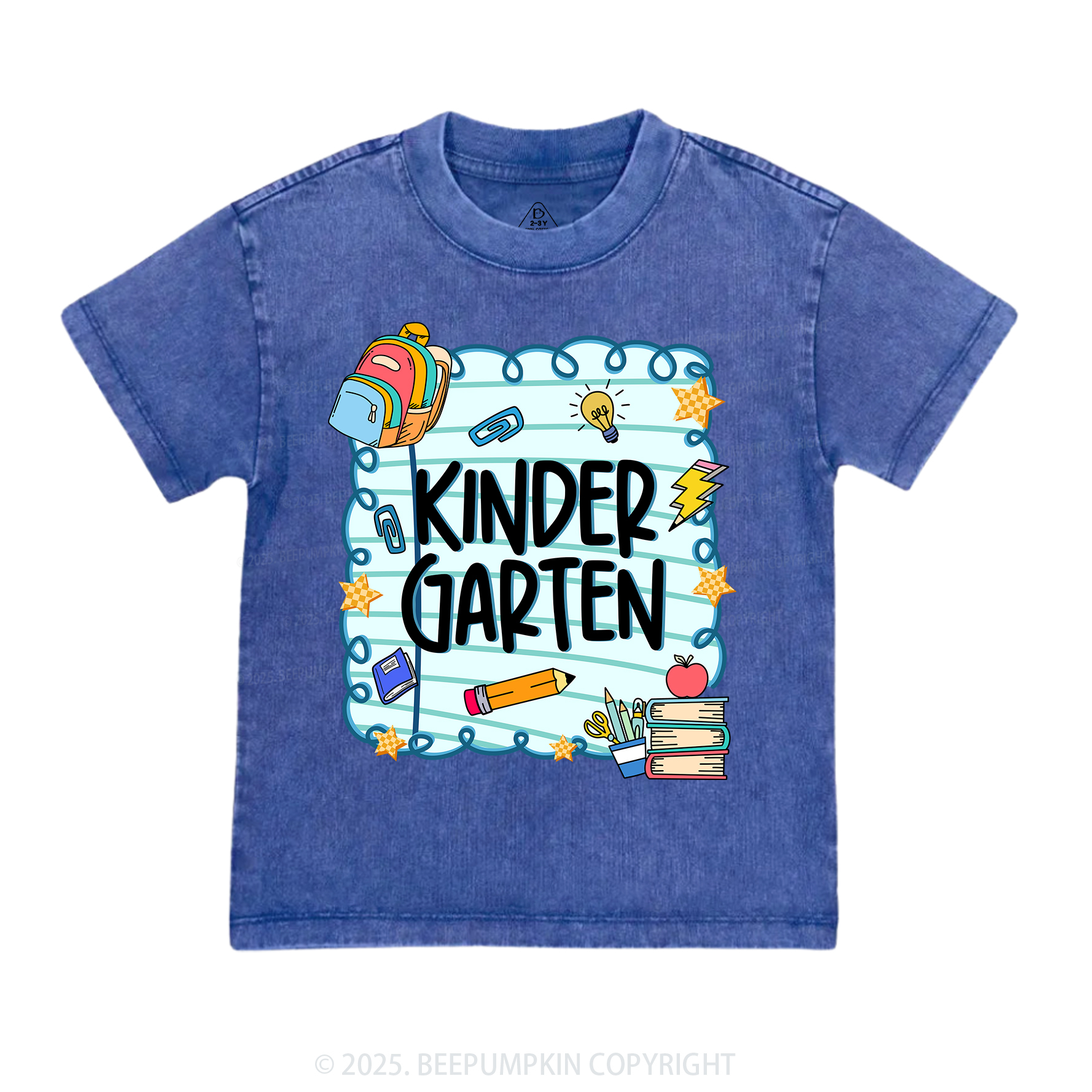 Personalized School Essentials Series Toddler&Kids Washed Tees