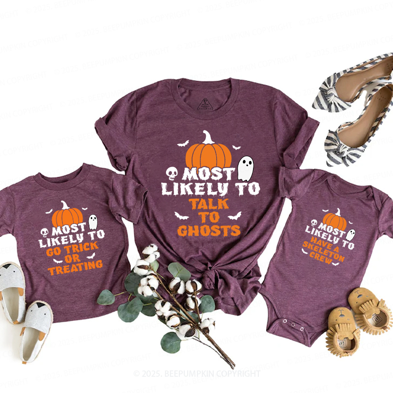 Personalized Most Likely To Halloween Family Matching Shirts