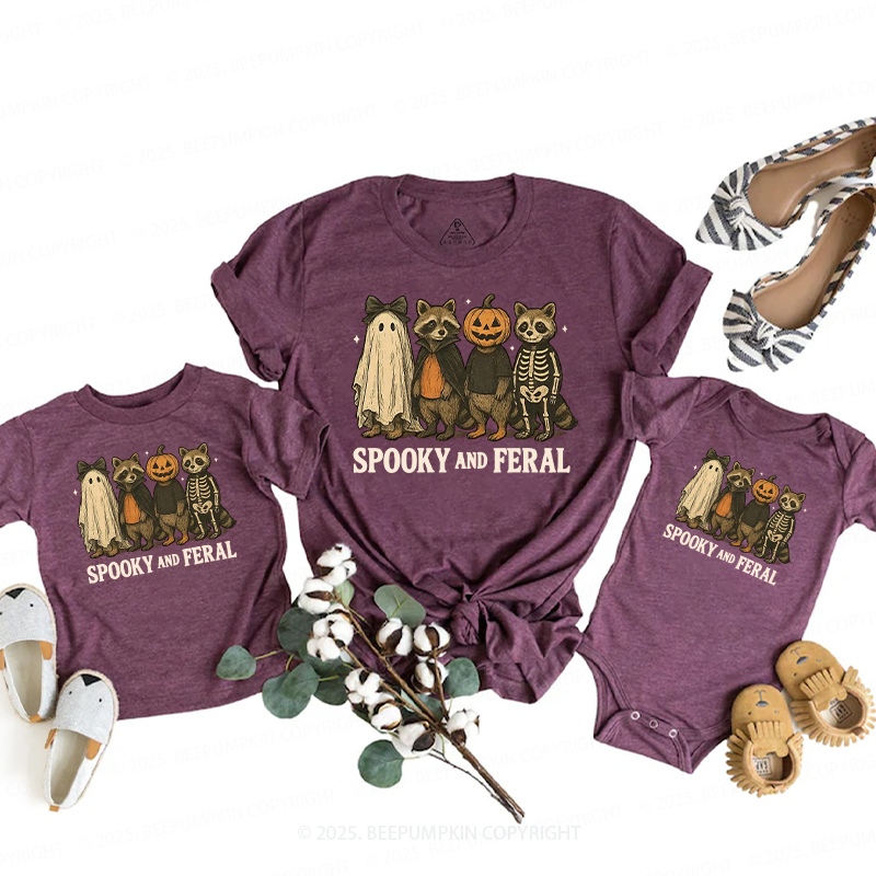 Spooky & Feral Halloween Family Matching Shirts