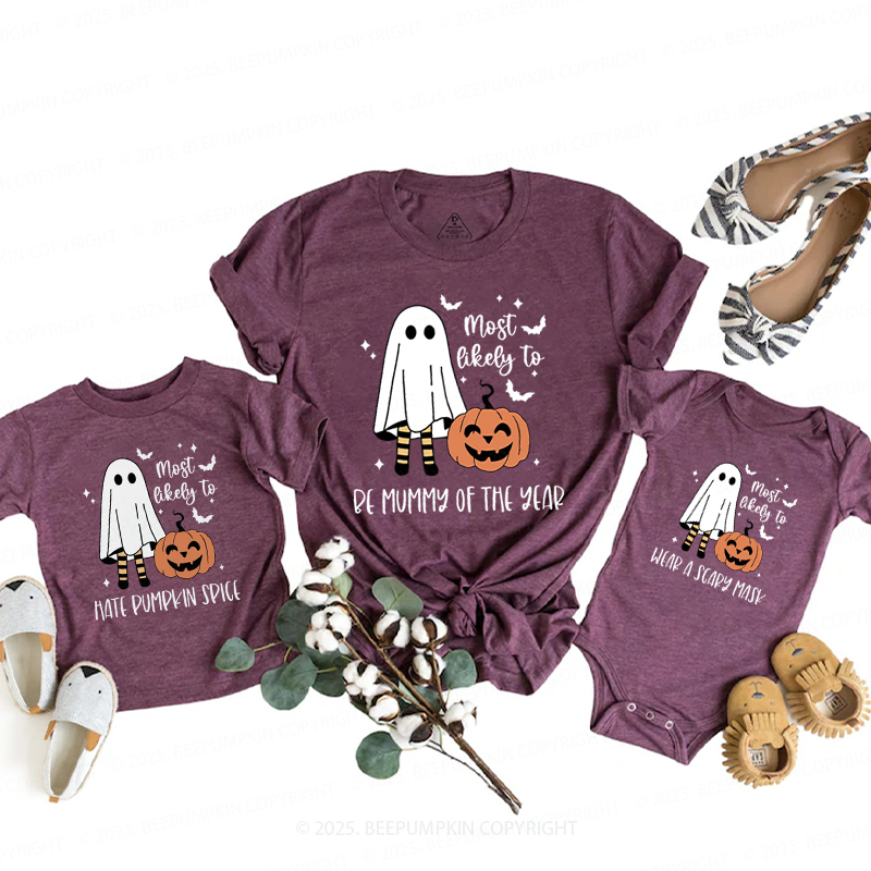 Personalized Funny Ghost Pumpkin Halloween Family Matching Shirts
