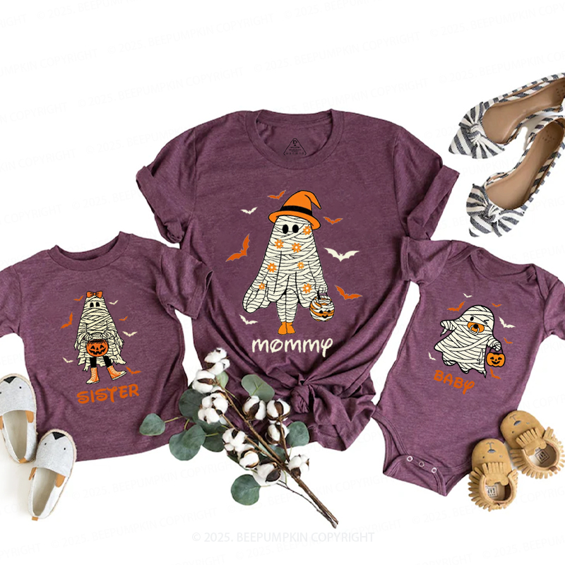 Personalized Spooky Season Trick-Or-Treat Halloween Family Matching Shirts