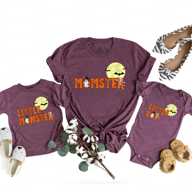 Personalized Dadcula Momster Little Monster Halloween Family Matching Shirts