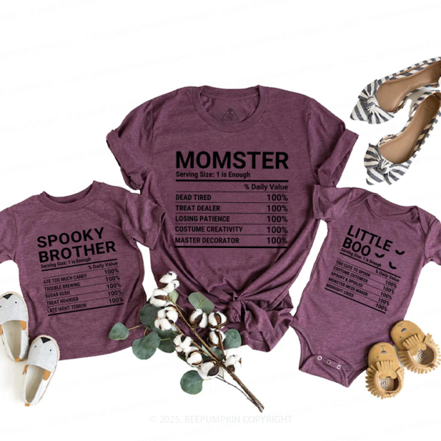 Personalized Group Halloween Nutrition Facts Family Matching Shirts