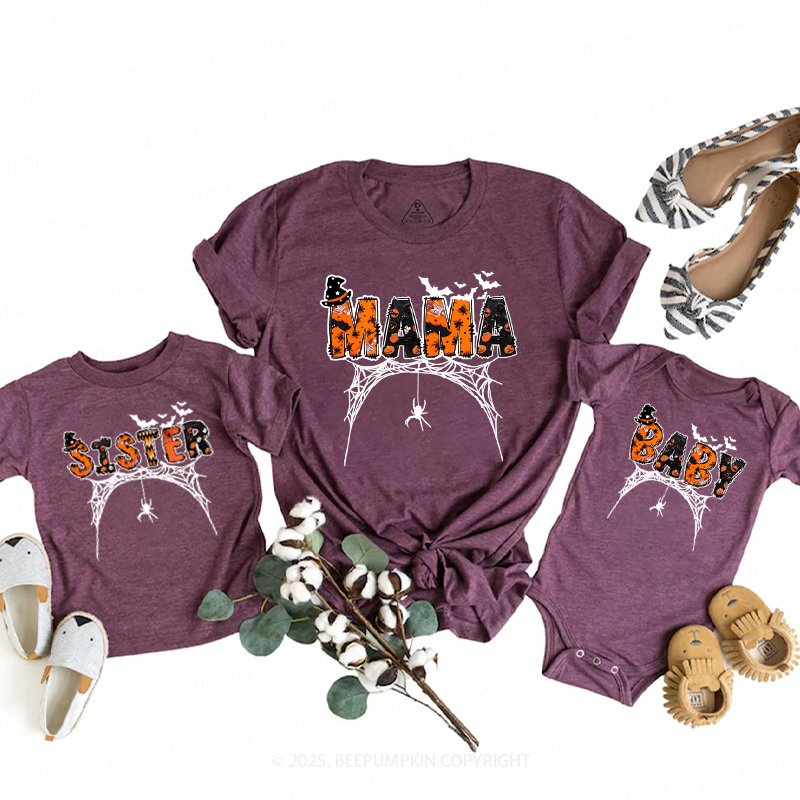 Personalized Spooky Web Halloween Family Matching Shirts