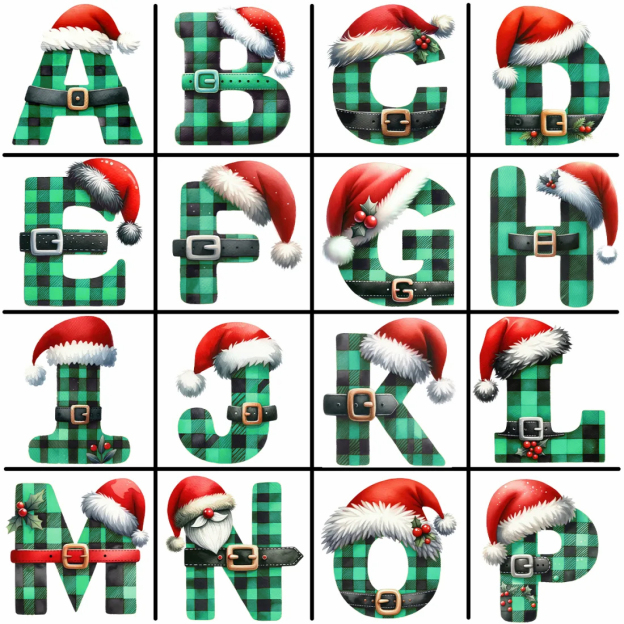 Personalized Green Plaid Letter Family Matching Christmas Gnomes Pajamas Beepumpkin