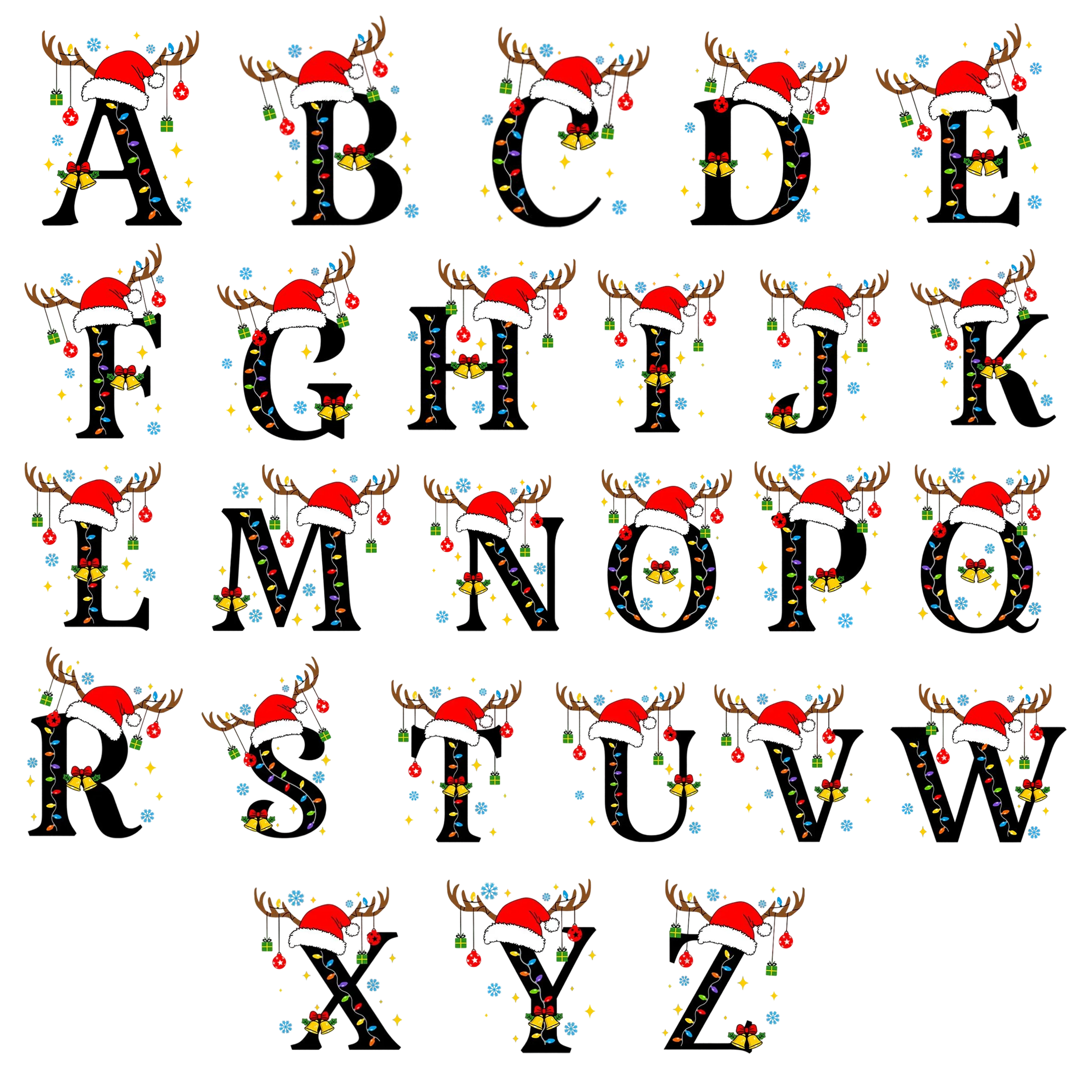 Personalized Alphabet Christmas Name Family Matching Pajamas