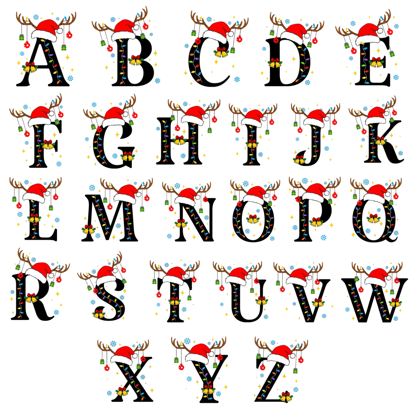 Personalized Alphabet Christmas Name Family Matching Pajamas