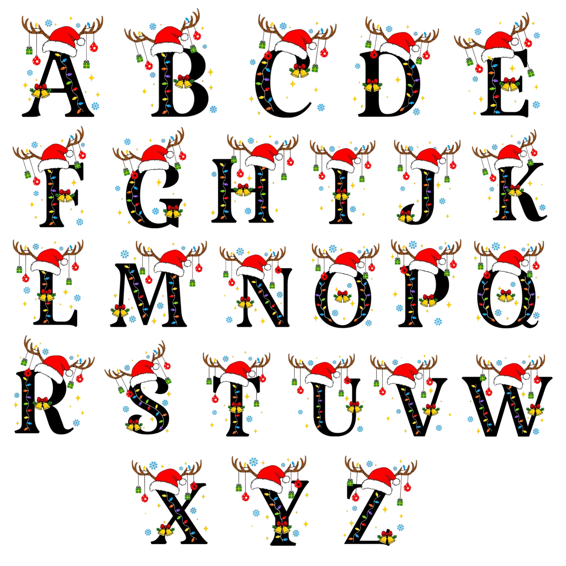 Personalized Alphabet Christmas Name Family Matching Pajamas