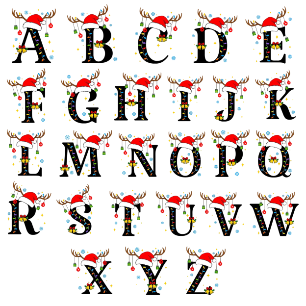 Personalized Alphabet Christmas Name Family Matching Pajamas