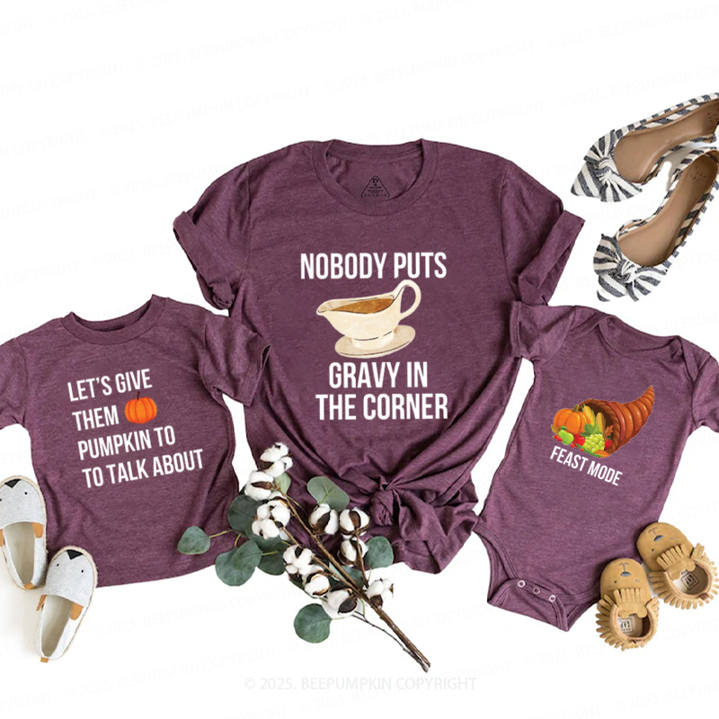 Personalized Thanksgiving Foods Group Family Matching Shirts