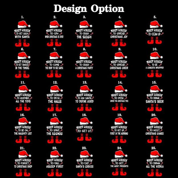 Personalized Cheerful Most Likely To Christmas Family Matching Pajamas