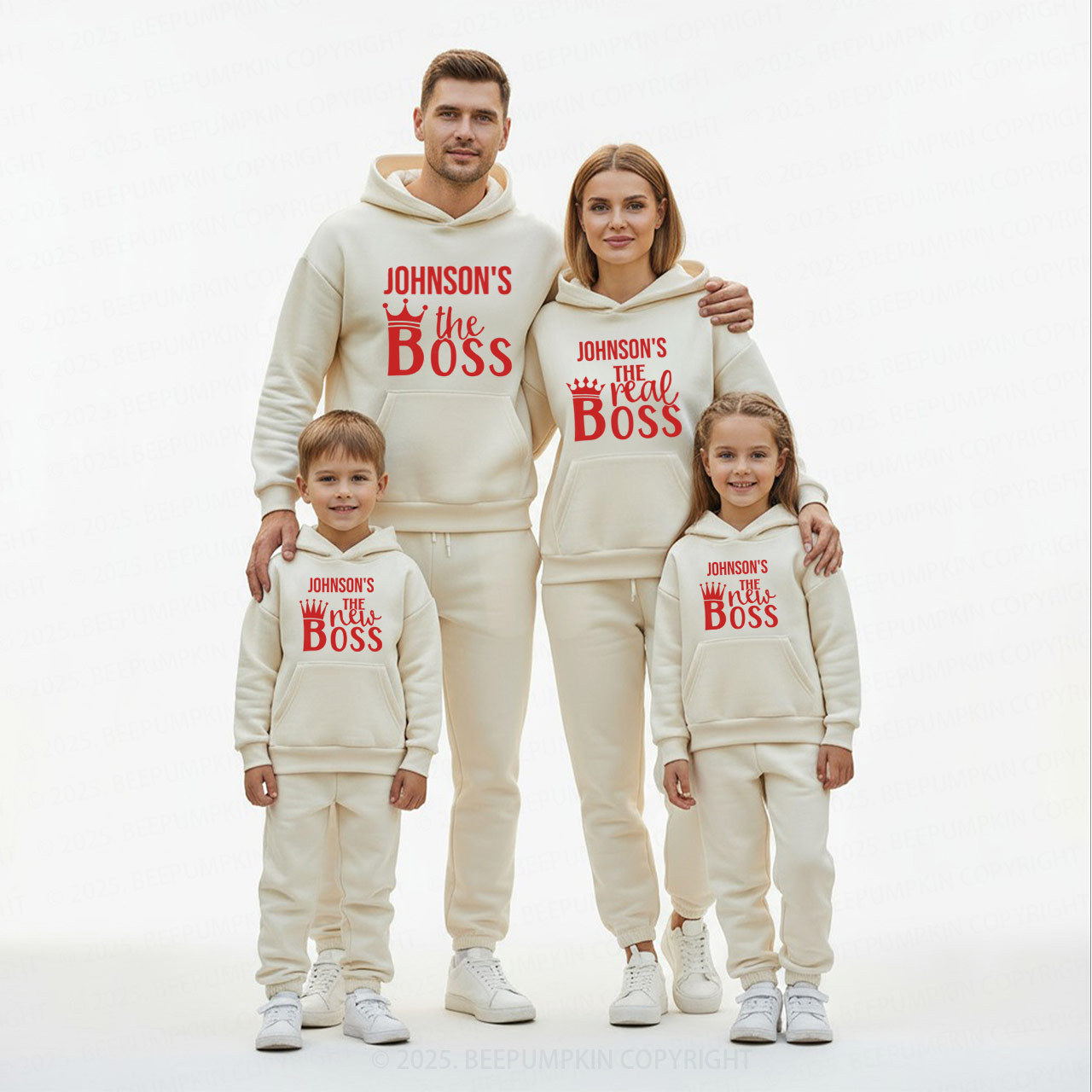 Personalized Boss Family Matching Hoodie Set