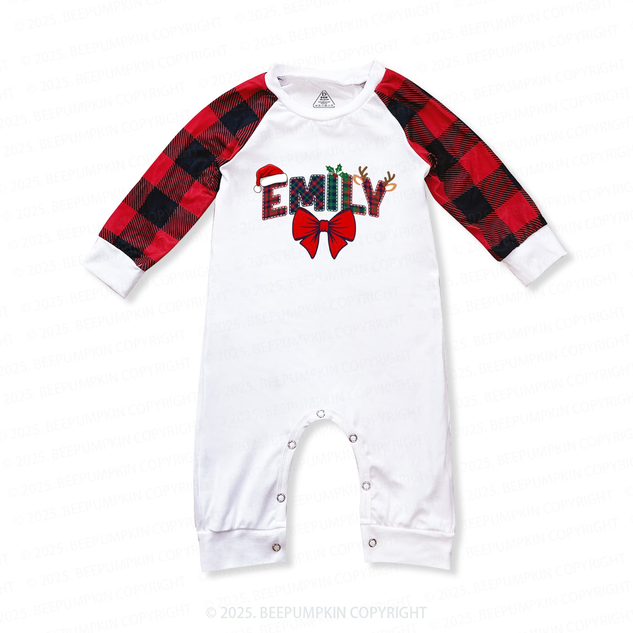 Personalized Christmas Plaid Charm Family Matching Pajamas
