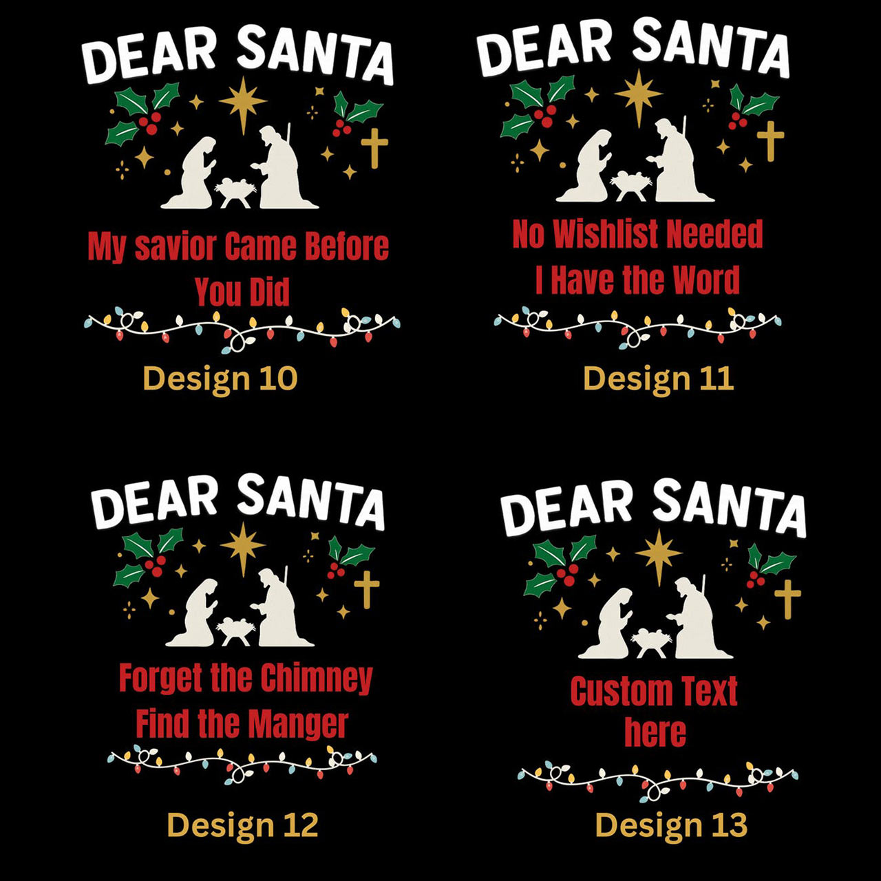 Personalized Dear Sant Christian Family Matching Pajamas
