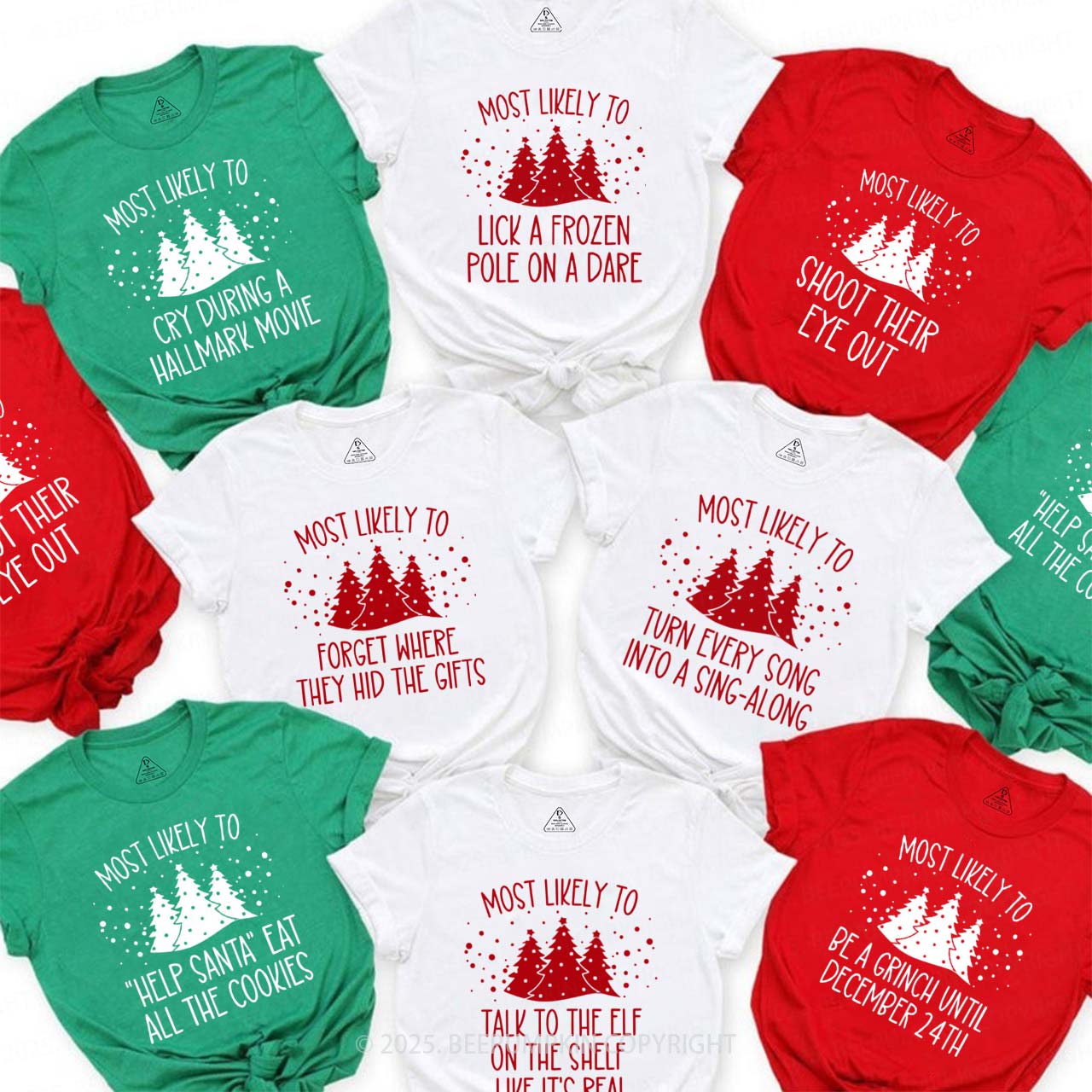 40 Most Likely To Christmas Family Matching T-Shirts Beepumpkin