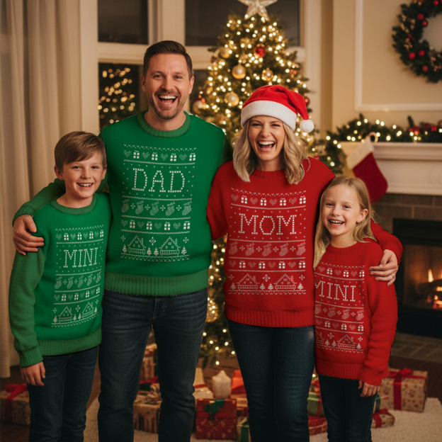 The Whole Family Is Together Family Matching Knit Sweatshirt