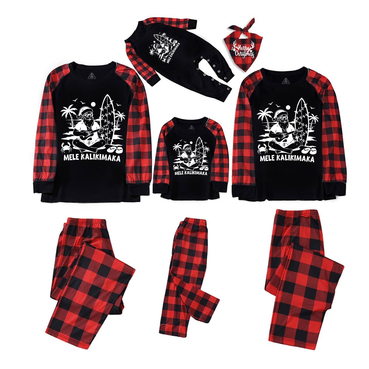 Personalized Mele Kalikimaka Family Matching Pajamas