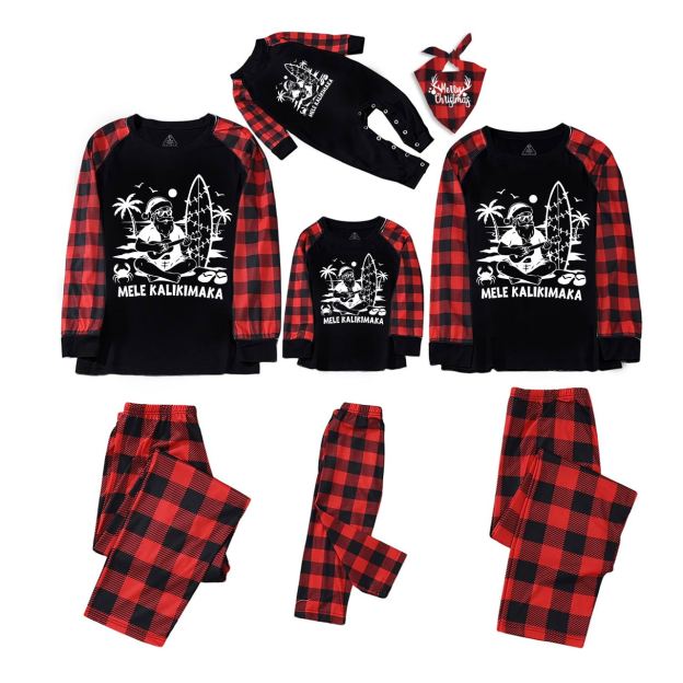 Personalized Mele Kalikimaka Family Matching Pajamas