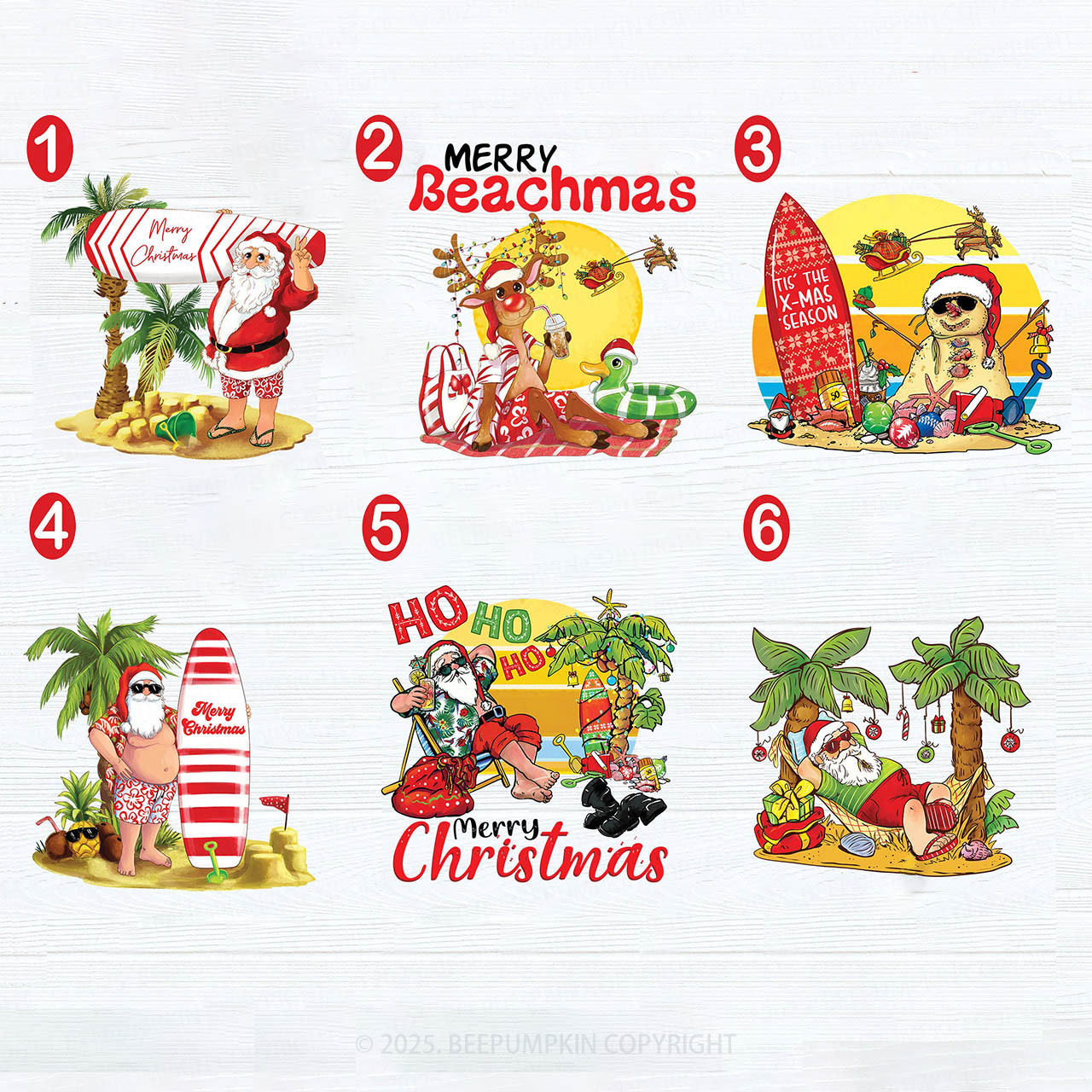 Personalized Tropical Beach Christmas Family Matching Pajamas