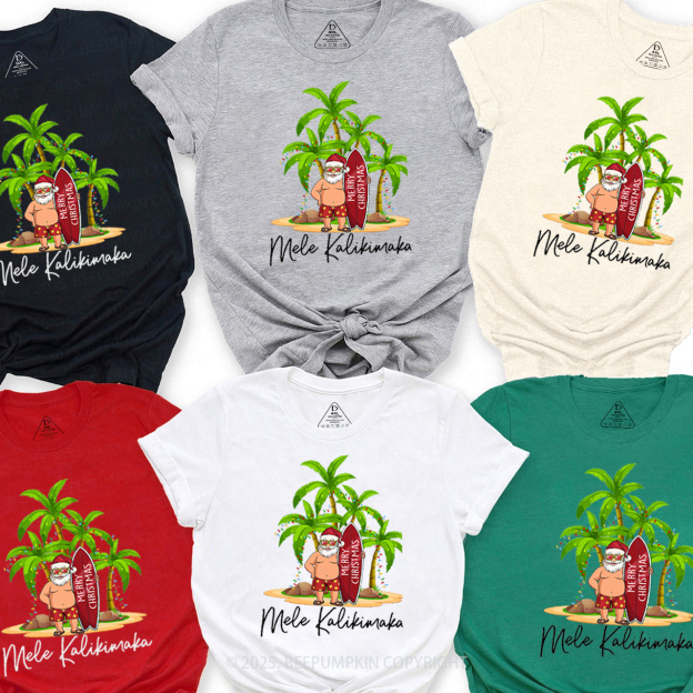 Personalized Hawaiian Christmas Family Matching T-Shirts Beepumpkin