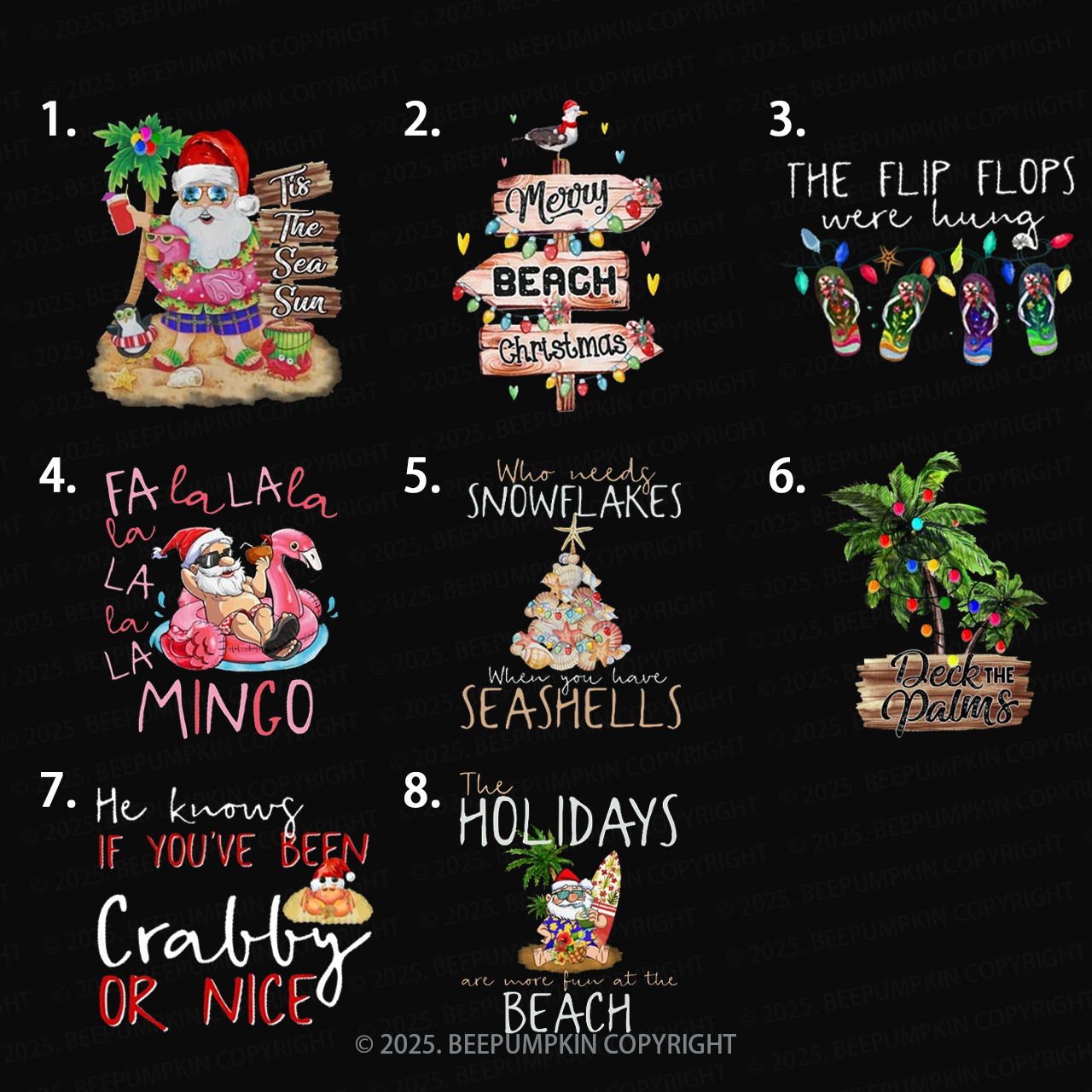 Personalized Christmas On Beach Family Matching Pajamas