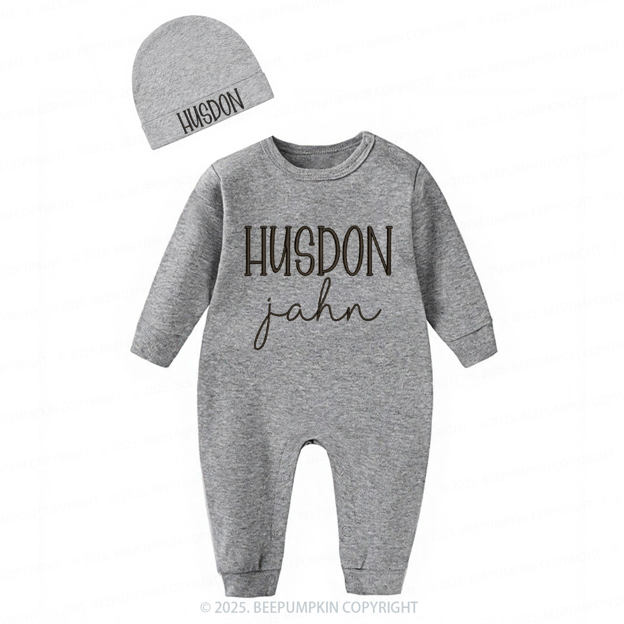 2 Pieces Personalized Baby Rompers Sets (Big Letters) Sale-Beepumpkin™