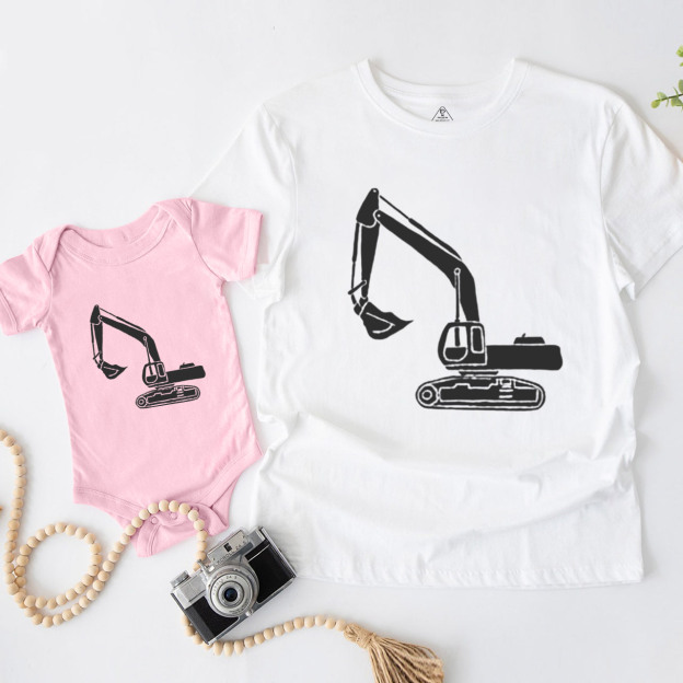 Excavator Du Dad&Me Matching Shirts