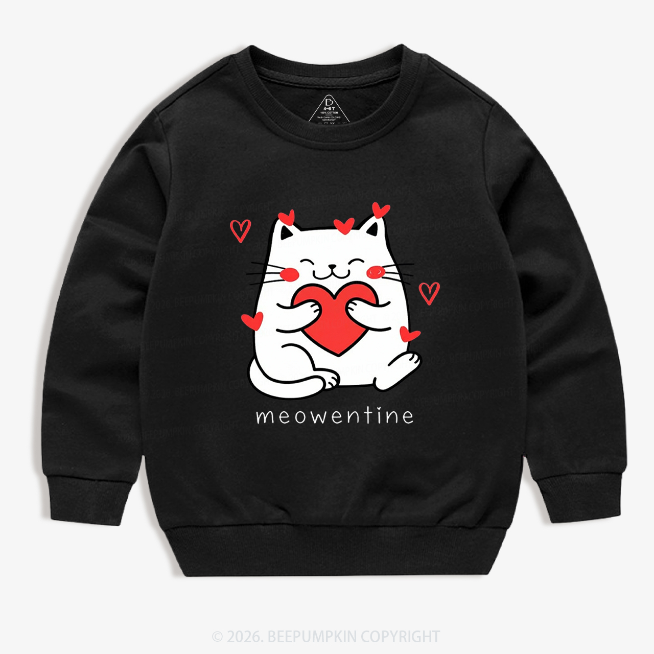 Meowentin Valentine's Day Kid's Sweatshirt