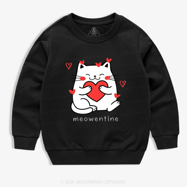 Meowentin Valentine's Day Kid's Sweatshirt