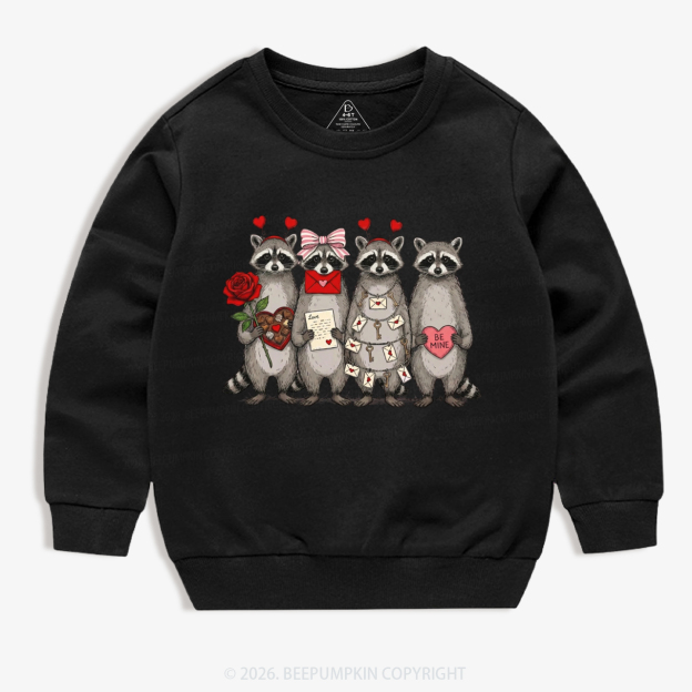Feral Raccoon Valentine's Day Kid's Sweatshirt