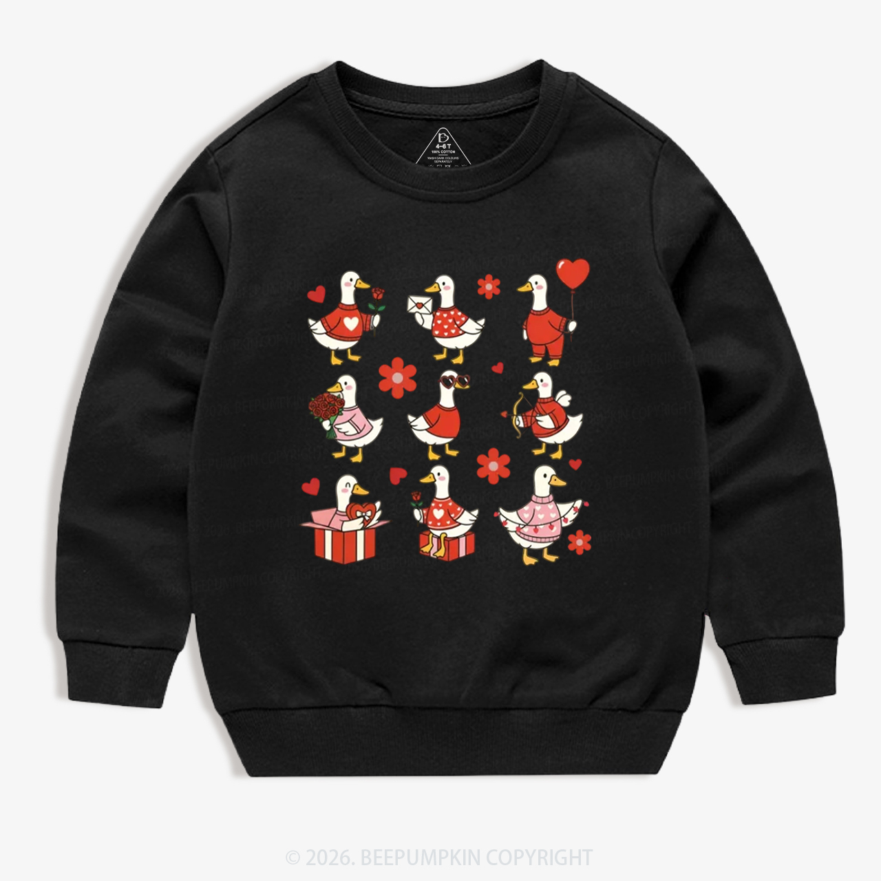Lovely Goose Valentine's Day Kid's Sweatshirt