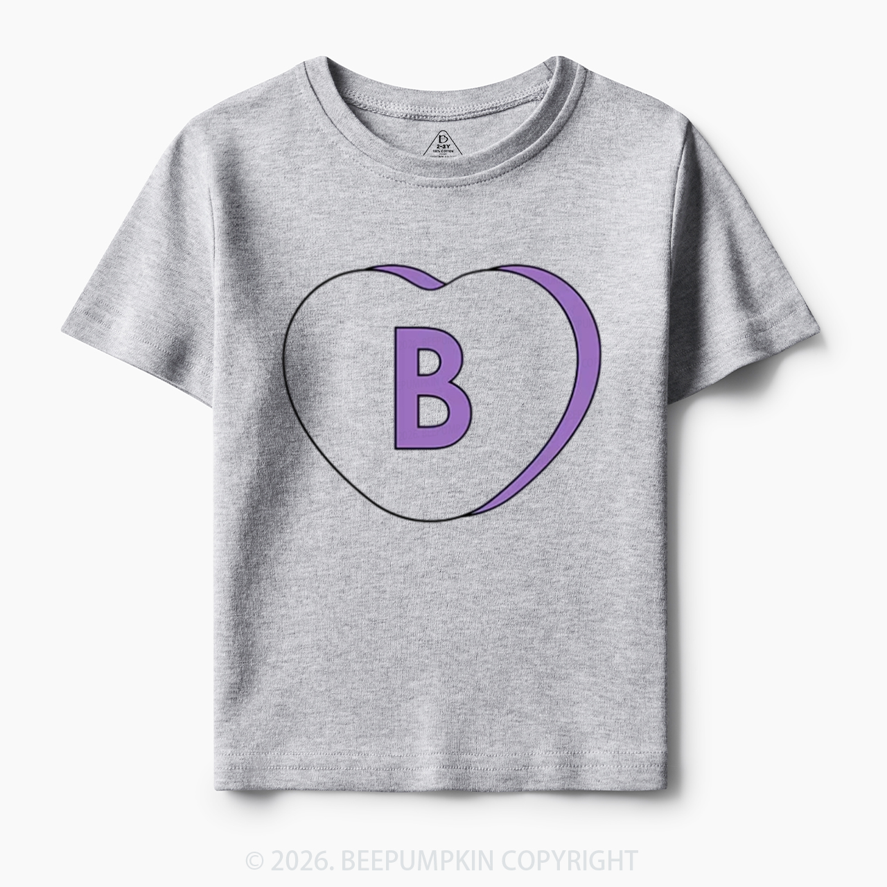 Personalized Candy Heart Initial Valentine's Day Toddler&Kid's Tees Beepumpkin