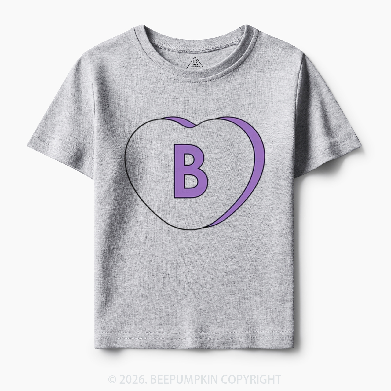 Personalized Candy Heart Initial Valentine's Day Toddler&Kid's Tees Beepumpkin