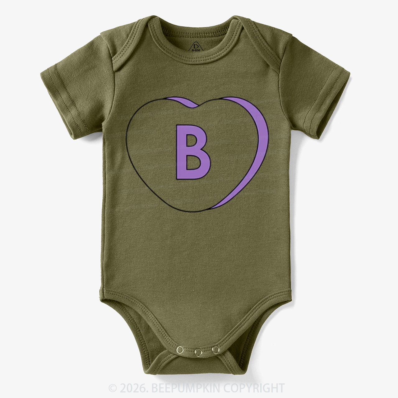 Personalized Candy Heart Initial Valentine's Day Bodysuit
