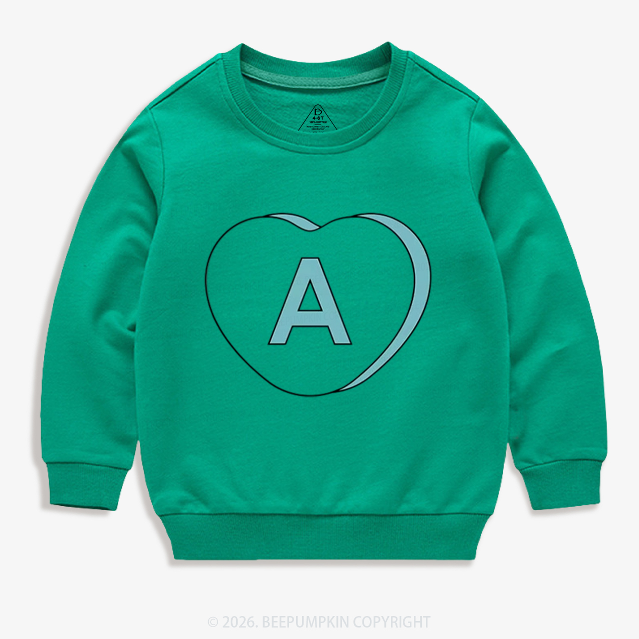 Personalized Candy Heart Initial Valentine's Day Kid's Sweatshirt