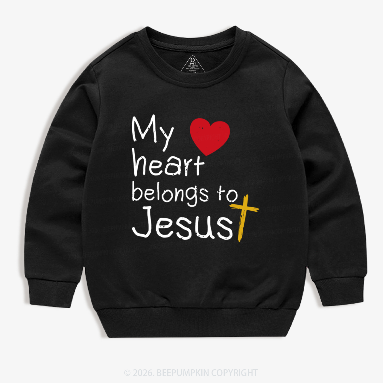 My Heart Belongs to Jesus Valentine's Day Kid's Sweatshirt