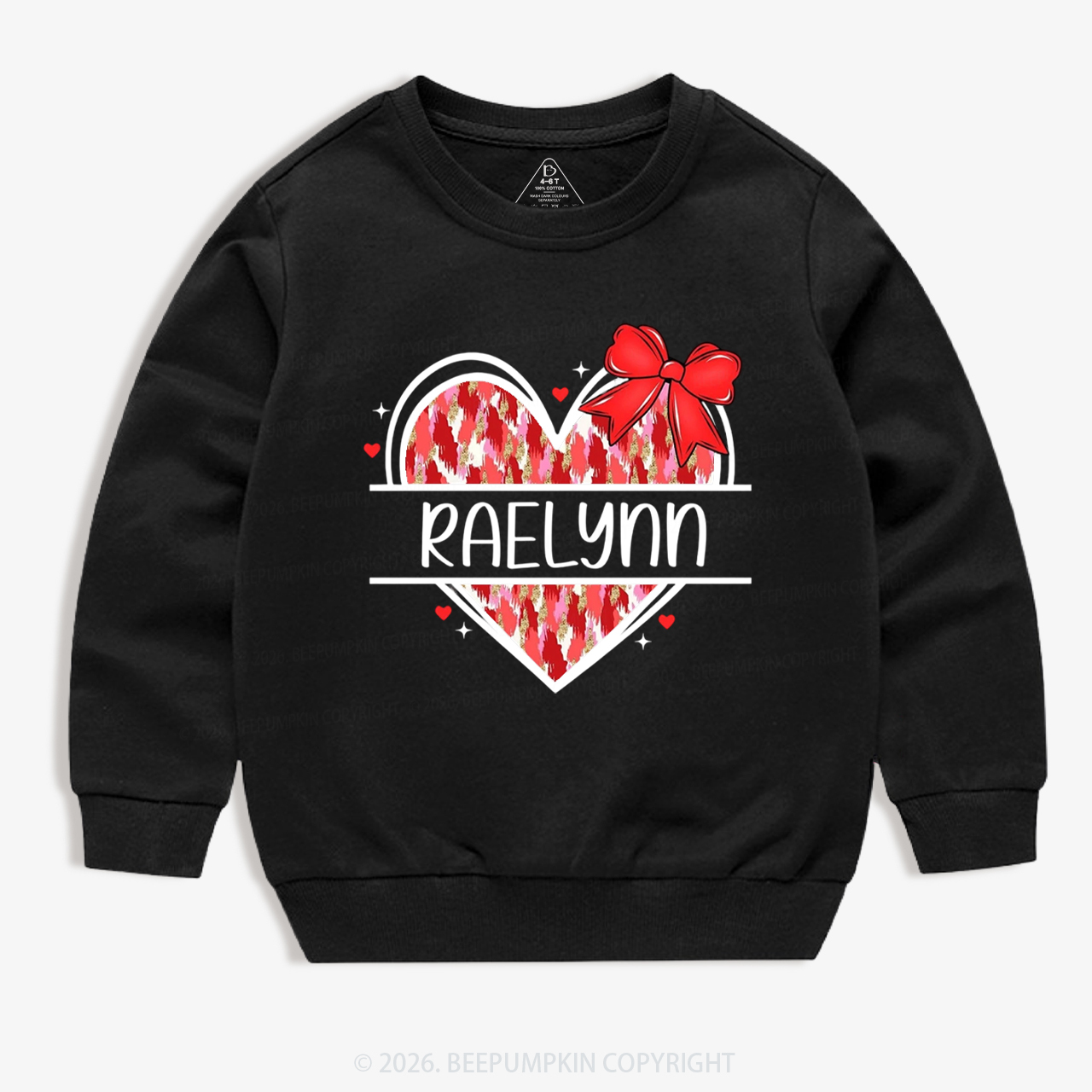 Personalized Heart Name Valentine's Day Kid's Sweatshirt