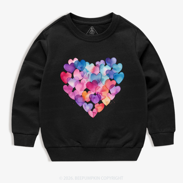 Layered Hearts Valentine's Day Kid's Sweatshirt