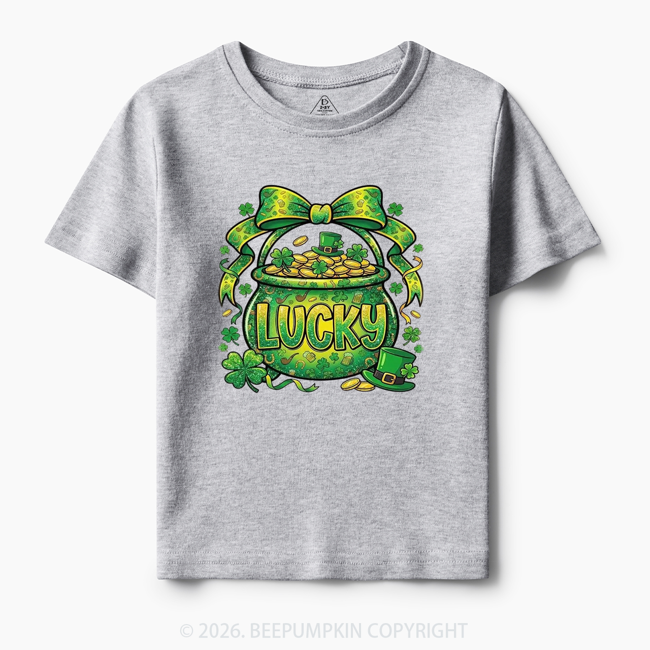 Lucky Shamrock Coquette St. Patrick's Day Toddler&Kid's Tees Beepumpkin