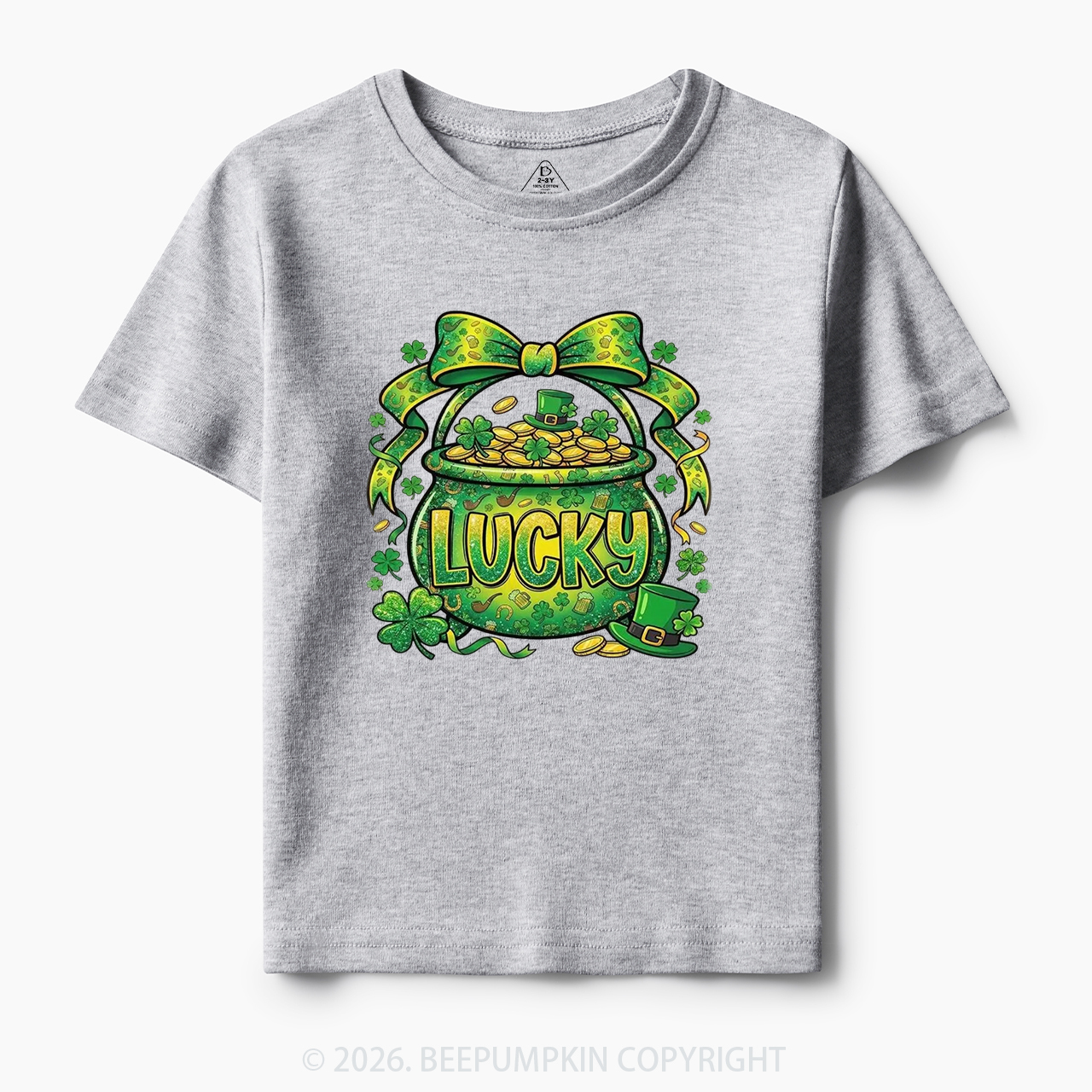 Lucky Shamrock Coquette St. Patrick's Day Toddler&Kid's Tees Beepumpkin