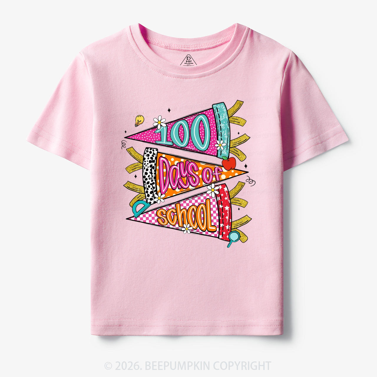 100 Days of School Coquette Bow Pencil Toddler&Kid's Tees