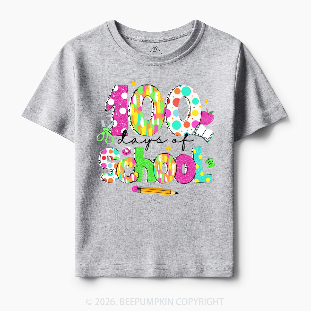 Colorful 100 Days of School Toddler&Kid's Tees