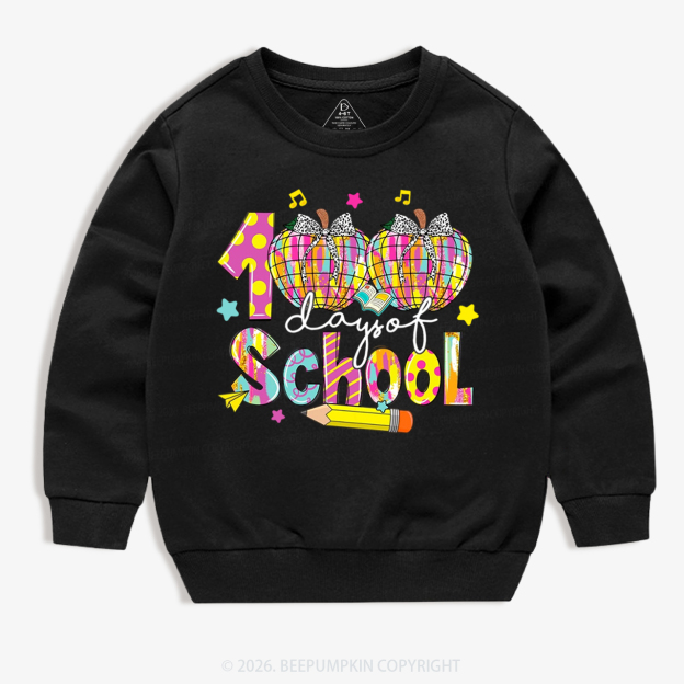 Bow & Plaid 100 Days of School Toddler&Kid's Sweatshirt